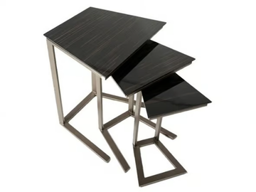 FEDRO - Modular metal and wood veneer high side table by Mantellassi 1926 - view 3